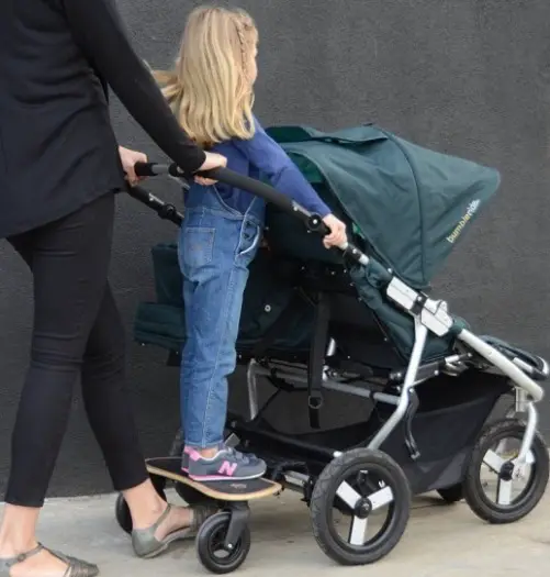 double stroller with riding board
