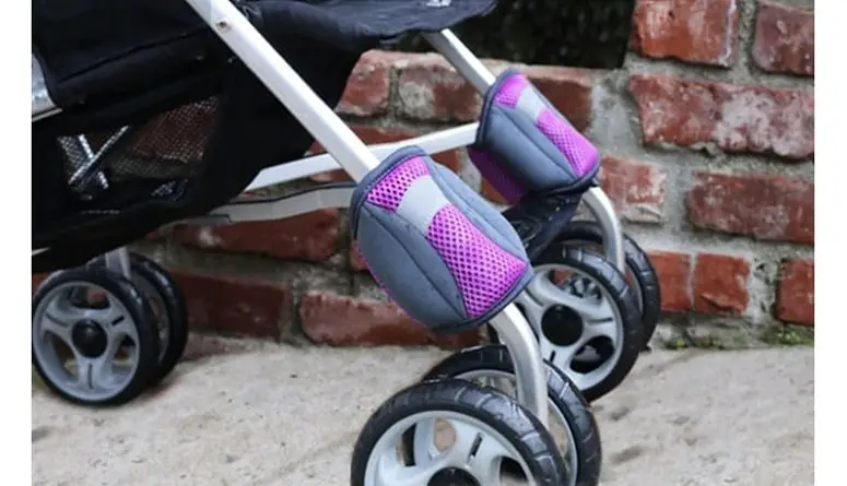 Attach ankle weights to stroller legs