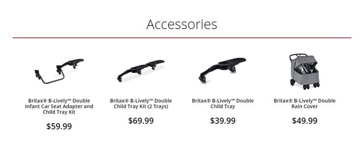 Accessories for Britax b-lively double stroller
