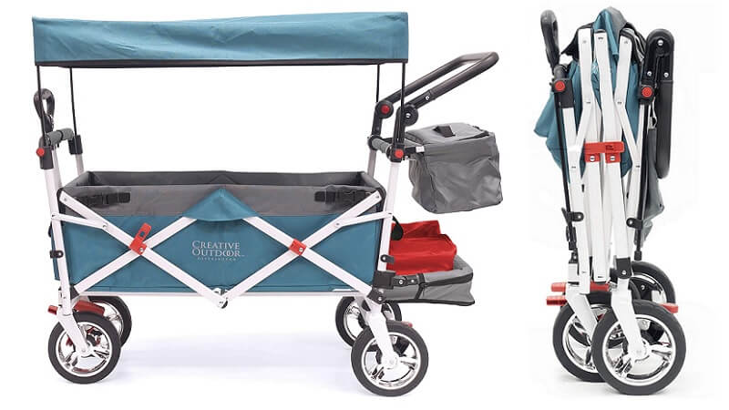 Creative Outdoor Push Pull Collapsible Folding Wagon Cart