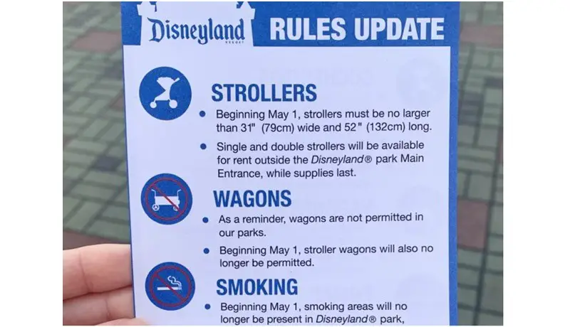 stroller restrictions disneyland
