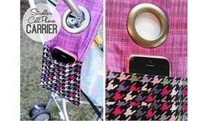 DIY stroller cell phone carrier