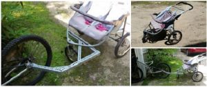 jogging stroller bike trailer hack