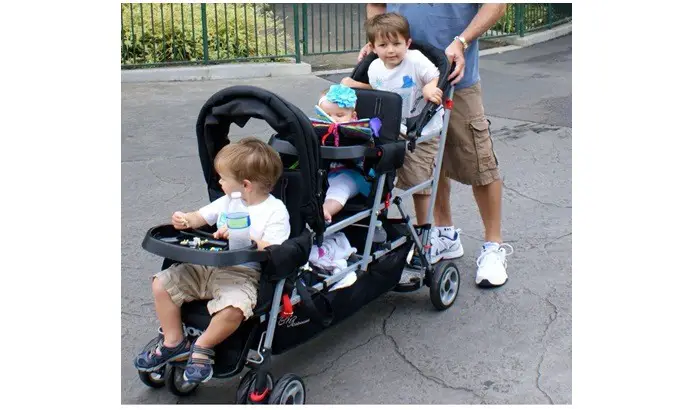 triple stroller sit and stand