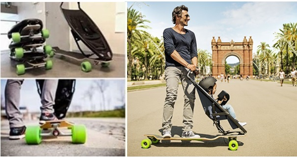 skateboard pushchair