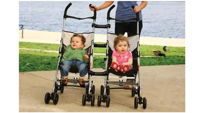 single to double stroller clips