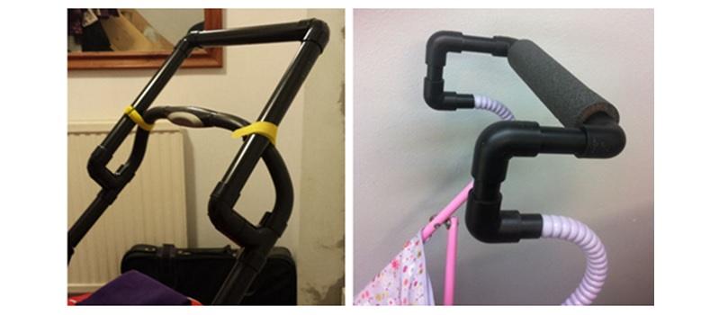 stroller handle extender using pvc pipe, more examples