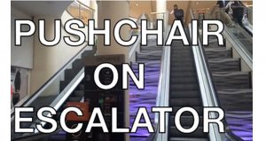 how to take stroller on escalator
