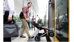 stroller pram on public transportation