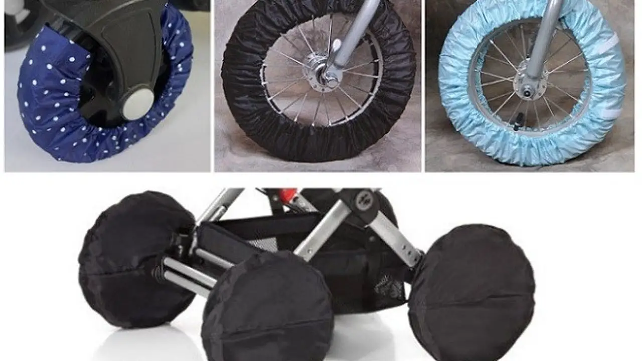 4 Pieces Baby Strolle Pushchair Pram Wheel Cover Protection Anti Dirty S