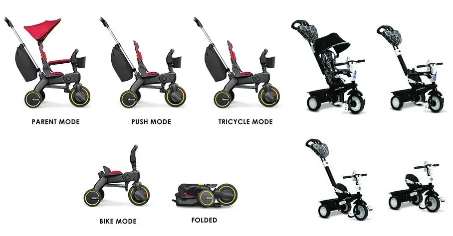 tricycle stroller various modes of use