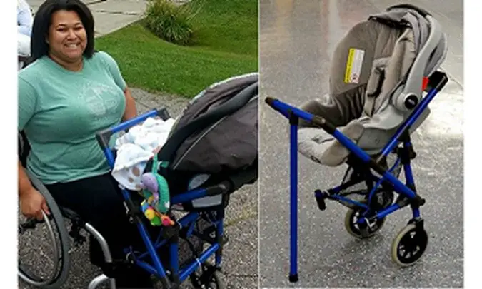 wheelchair stroller disabled mom